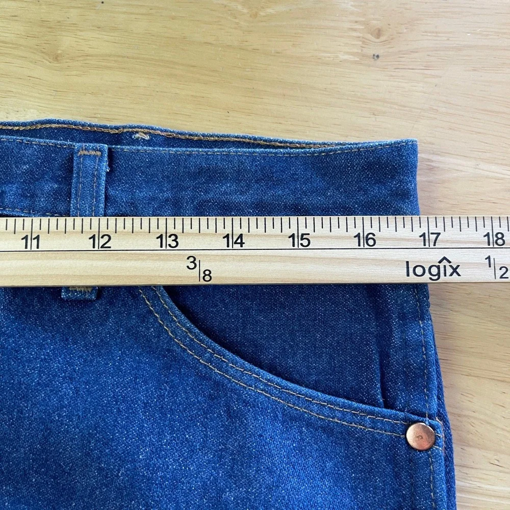 VTG Wrangler Cowboy Cut Slim Jeans 35x32 Dark Wash Denim‎ Blue High Rise 936DEN